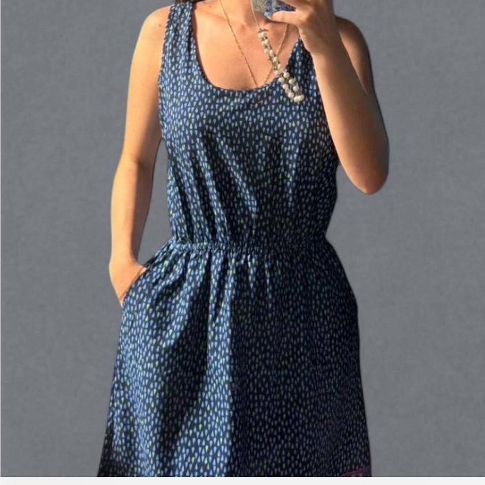 Mountain Khakis Blue Patterned Midi Dress